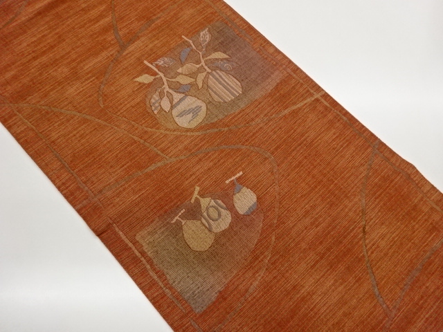 JAPANESE NAGOYA OBI / PULP CLOTH / WOVEN ABSTRACT FRUITS